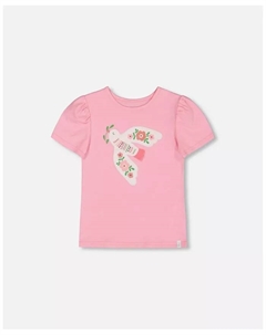 Футболка для девочки из органического хлопка с пышными рукавами Candy Pink - Toddler|Child, розовый Deux par deux