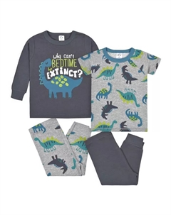 Детский пижамный комплект из хлопка для мальчиков, 4 предмета, синий Gerber