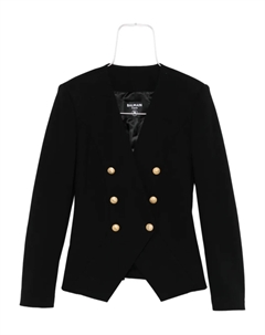 Двубортный пиджак на пуговицах, черный Balmain kids