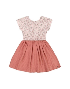 Платье для девочек из двух материалов с принтованным верхом - Little Kid, розовый Deux par deux