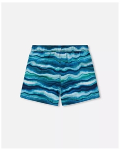 Шорты для плавания с принтом Boy Blue Wave And Black - для малышей/детей, синий Deux par deux