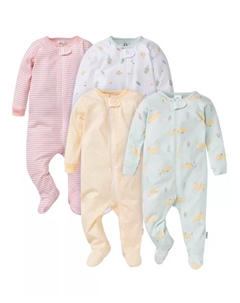 Комплект из 4 пижам для девочек, леопард, размер Newborn, мультиколор Gerber