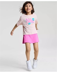 Детский комплект из 2 предметов: футболка Dri-FIT Wild Flower и шорты-бермуды для девочек, розовый Nike