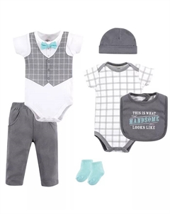 Комплект для новорожденных Baby Boys Treasure Layette, 6 предметов, серый Little treasure