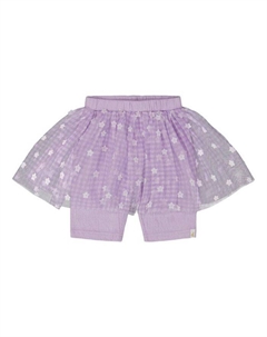 Детские велосипедные шорты с эффектом "кринкл" и цветочной сетчатой юбкой - для девочек старшего возраста, фиолетовый Deux par deux
