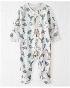 Детская пижама с ножками из органического хлопка, серый Carter`s