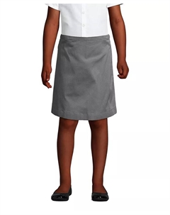 Школьная юбка-шорты для девочек из смесового материала до колена, серый Lands' end