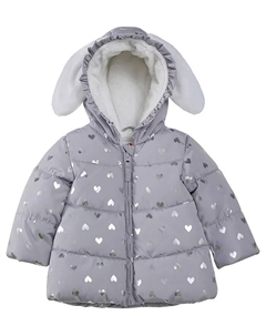 Детская зимняя утепленная куртка с подкладкой из мягкого флиса для девочек, серый Rokka&rolla