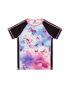 Детская футболка с принтом и короткими рукавами для девочек - подростковый размер, розовый Deux par deux