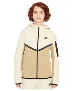 Толстовка с молнией и технологичным флисом Big Boys Sportswear, коричневый/бежевый Nike