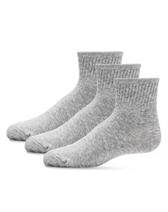 Девочки 3 пары унисекс носки средней высоты из хлопковой смеси, серый Memoi