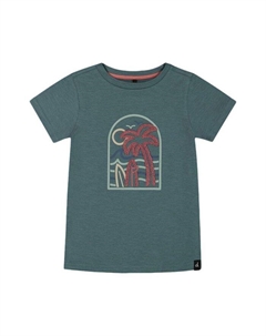 Мальчиковая футболка с коротким рукавом из органического хлопка с принтом - Little Kid, зеленый Deux par deux