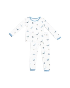 Унисекс пижамный комплект с принтом для малышей - Baby, Little Kid, синий Kyte baby