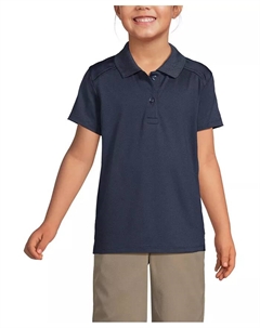 Детская поло с коротким рукавом женского кроя Rapid Dry, синий Lands' end