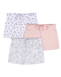 Девочки, 3 штуки, шорты трикотажные на резинке, Lemons, 5T, белый Gerber