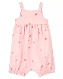 Детский комбинезон-майка с принтом птичек для девочек, розовый Carter`s