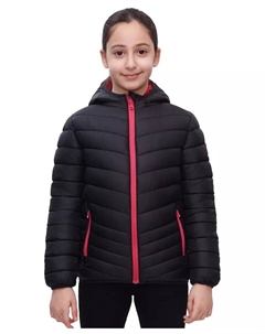 Детская легкая куртка-пуховик с реверсивным дизайном для девочек, черный Rokka&rolla