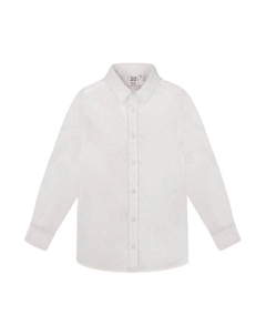 Детская рубашка с длинным рукавом на пуговицах - для мальчиков, белый Deux par deux