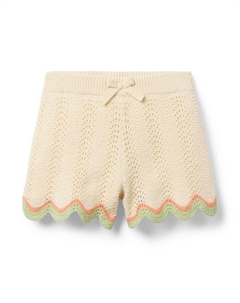 Девочки: шорты с кружевным волнистым краем - Little Kid, Big Kid, коричневый/бежевый Janie and jack