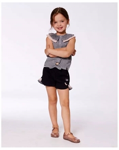 Шорты с рюшами и бабочками Big Girls Crinkle, черные, черный Deux par deux