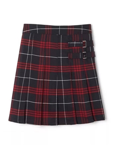 Юбка-шотландка для девочек с регулируемой талией и двумя складками, мультиколор French toast