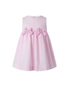 Платье с клетчатым бантом для девочек - малышки, подростки, розовый Rachel riley