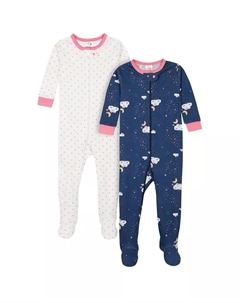 Детская пижама с ножками, 2 шт., уютная, хлопковая, Love, 0-3 месяца, синий Gerber