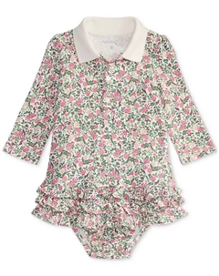 Платье для девочек с рюшами и цветочным принтом, мультиколор Polo ralph lauren