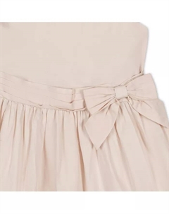 Платье праздничное для девочки с ярусной юбкой и расклешенными рукавами из сатина, белый Hope & henry