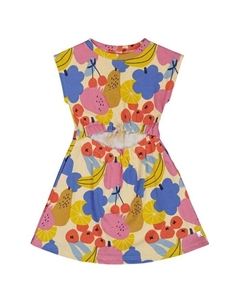 Платье для девочек из френч-терри с принтом фруктов - для старшего возраста, мультиколор Deux par deux