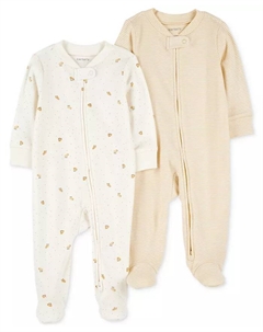 Детская пижама для сна и игр из хлопка, 2 шт, белый Carter`s