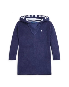 Детский и для девочек худи с капюшоном из махровой ткани, синий Polo ralph lauren