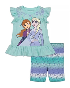 Майка и велосипедки для девочек, синий Frozen