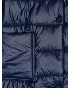 Пуховик с капюшоном и нашивкой-логотипом, синий Monnalisa