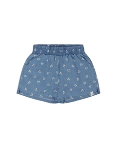 Детские шорты из пестрой ткани в клетку для девочек - Little Kid, синий Deux par deux