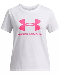 Футболка с коротким рукавом и крупным принтом Big Girls Big Logo, белый Under armour
