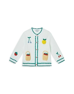 Детский кардиган с фруктовой вышивкой для девочек - Little Kid, белый Stella mccartney