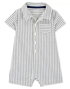 Детский полосатый комбинезон-поло для мальчиков, коричневый/бежевый Carter`s