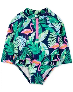 Детский купальный комбинезон с длинным рукавом Tropical Flamingo для девочек, мультиколор Carter`s