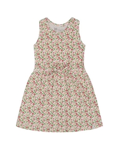 Детское платье с принтом и завязкой на талии "Маленькие цветочки" - для девочек, белый Deux par deux