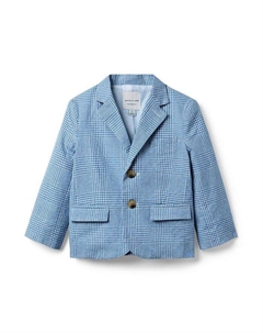 Мальчики, блейзер в клетку Tattersall – для малышей и детей постарше, синий Janie and jack