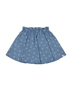 Детская юбка-шорты из пестроткани с принтом для девочек - подростковый размер, синий Deux par deux