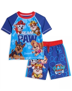 Детский комплект для плавания: худи-рашгард и шорты Boys Pullover Rash Guard and Swim Trunks Outfit Set, синий Paw patrol
