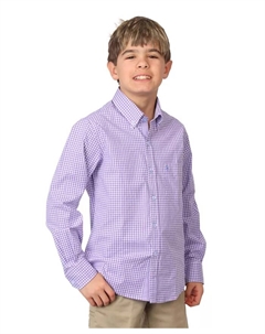 Рубашка с длинным рукавом Big Boys Signature Gingham, фиолетовый Tailorbyrd