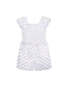 Органический комбинезон для девочек с буфами и сборкой, белый Hope & henry