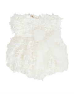 Платье с бантом, украшенным лепестками, белый La stupenderia