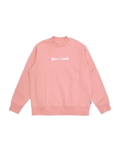 Свитшот с воротником-стойкой и принтом логотипа, розовый Palm angels kids