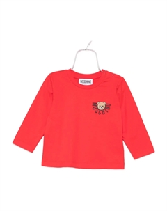Топ с длинными рукавами и логотипом Teddy, красный Moschino kids