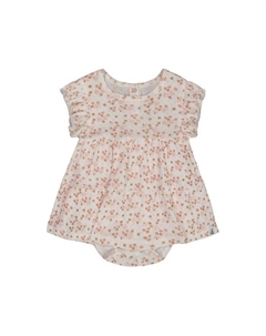 Детский комбинезон из органического хлопка Pointelle с принтом для девочек - Baby, белый Deux par deux