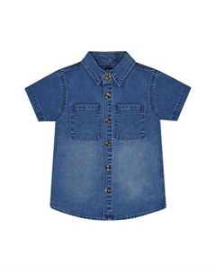 Мальчиковая рубашка с коротким рукавом на пуговицах - для малышей, синий Deux par deux